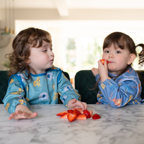 Giraffe & Elephant Coverall Feeding Bib