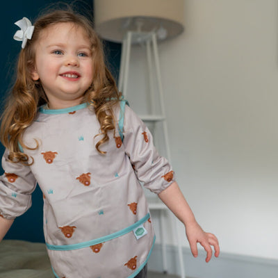 Highland Cow Coverall Feeding Bib