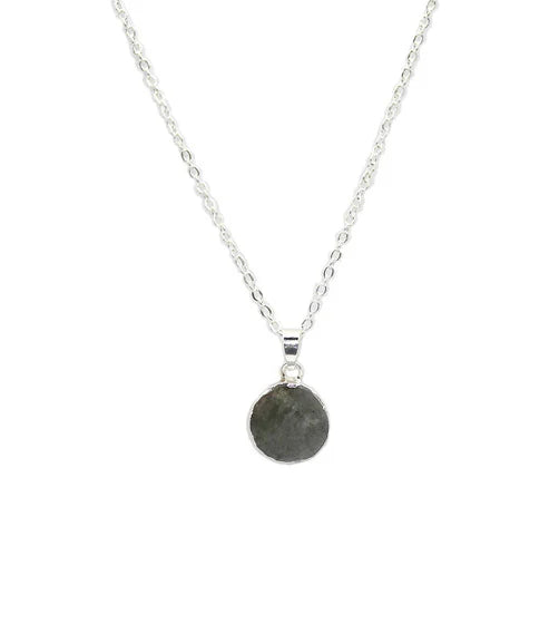 Labradorite Semi-Precious Stone Silver Necklace