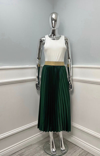 Marlene Satin Pleated Skirt