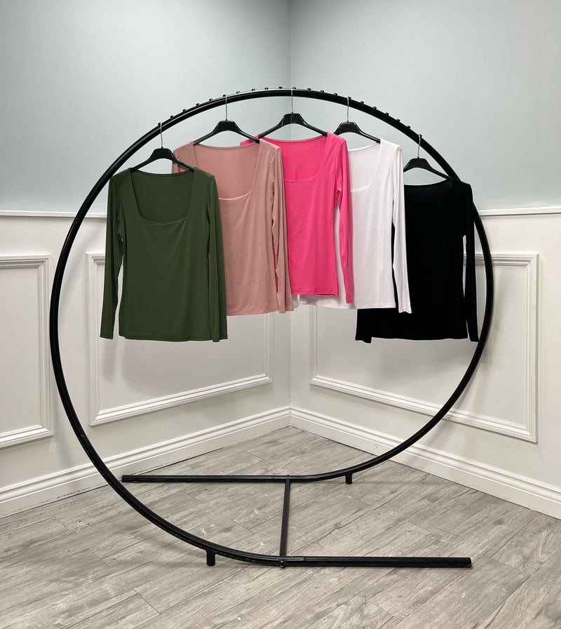 Abbie Square Neck Long Sleeved Top - More Colours Available