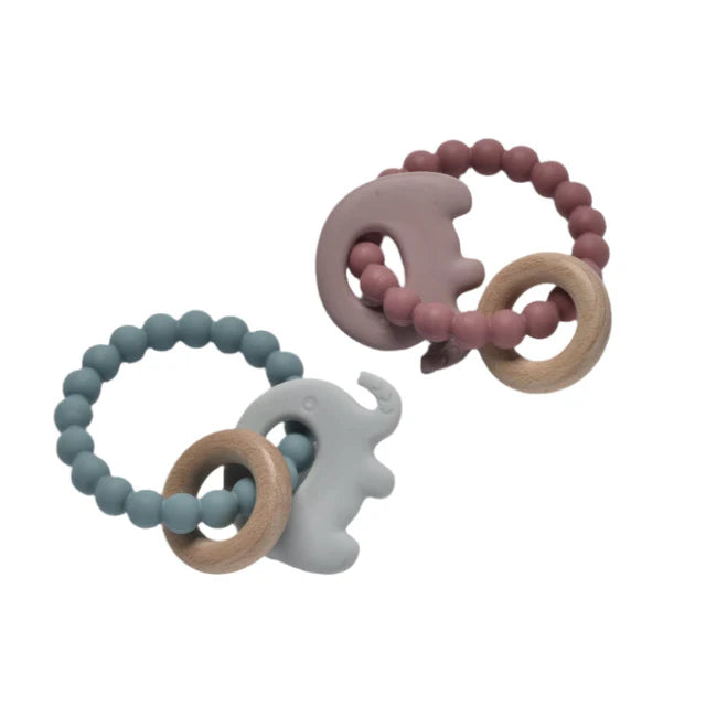 Blue Elephant Teether Beads