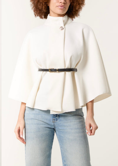 Mary Button Belted Cape