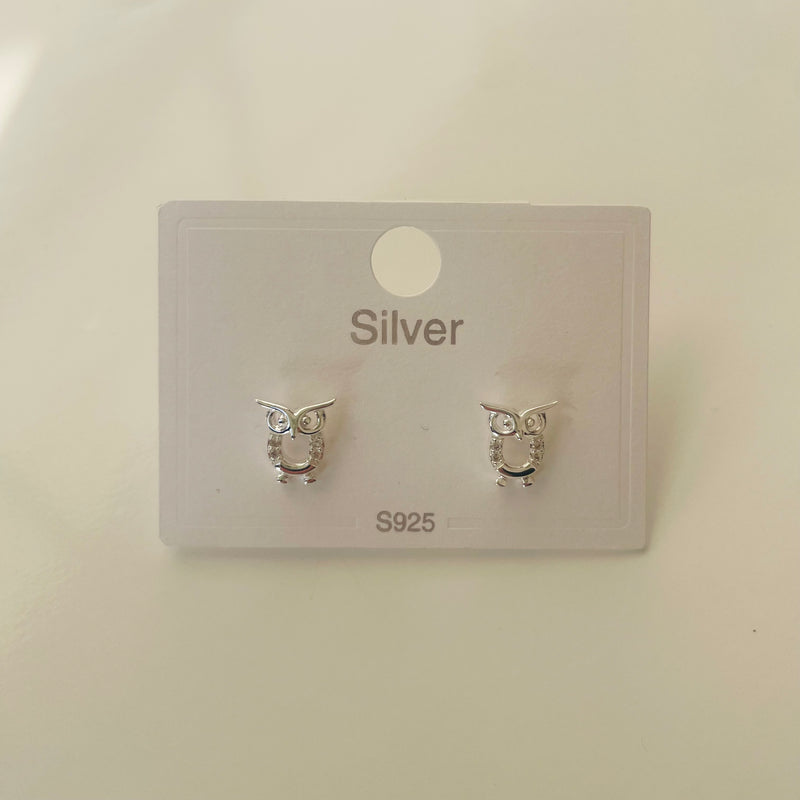 Sterling Silver Owl Earrings