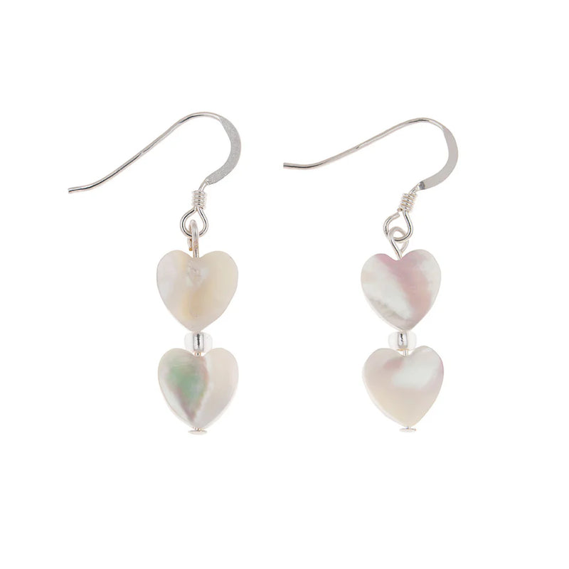 Duo Shell Heart Earrings