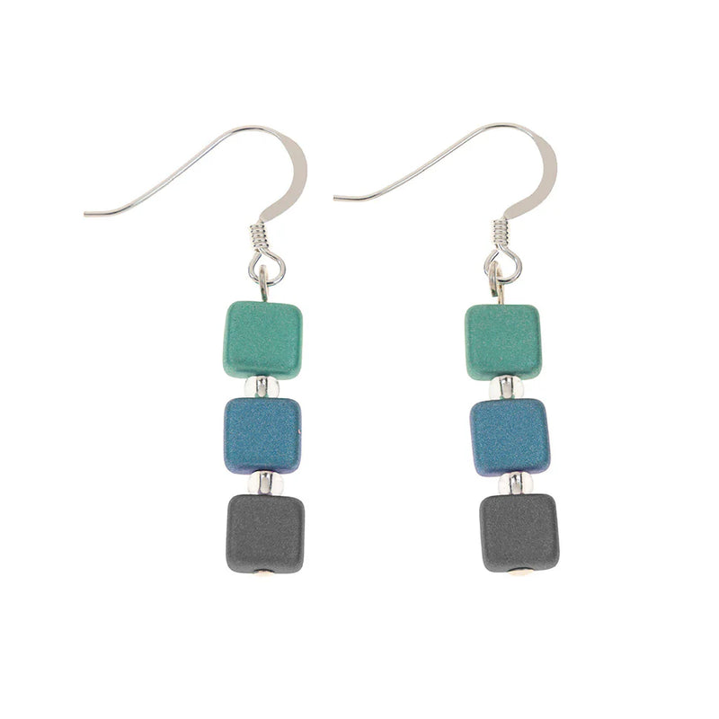 Blue/Green Pastel Geo Earrings