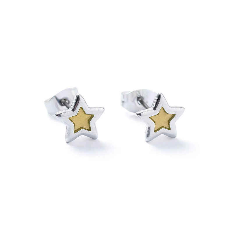 Silver Honey Translucent Star Earrings
