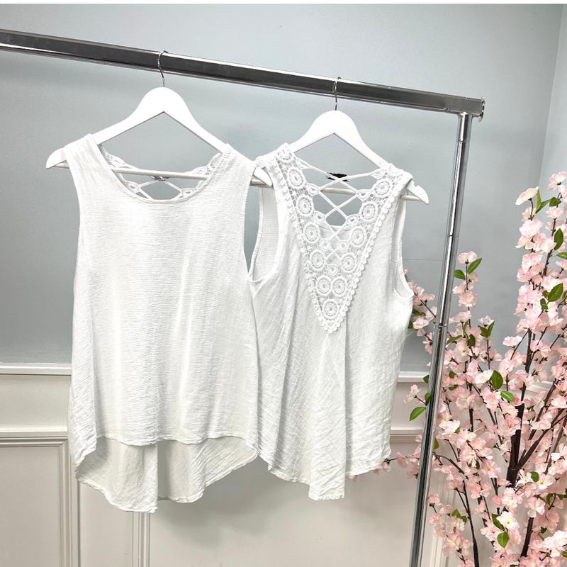 Jill Linen Crochet Detail Vest