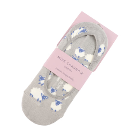 Happy Sheep Grey Invisible Footsie Socks