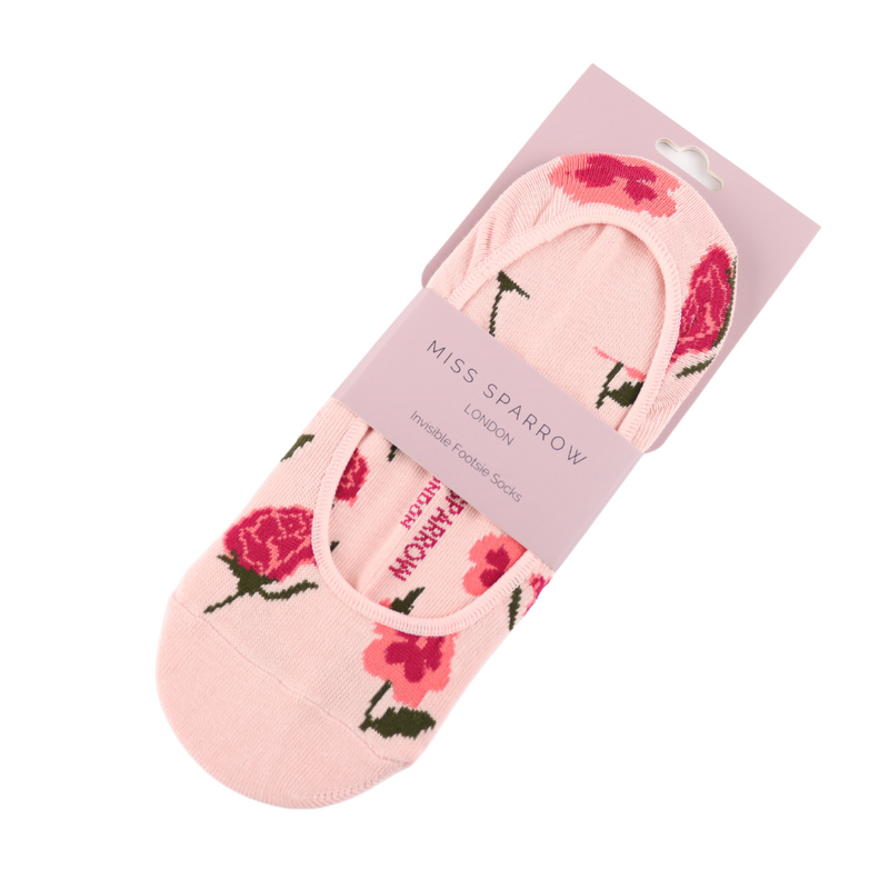 Botany Study Pink Invisible Footsie Socks