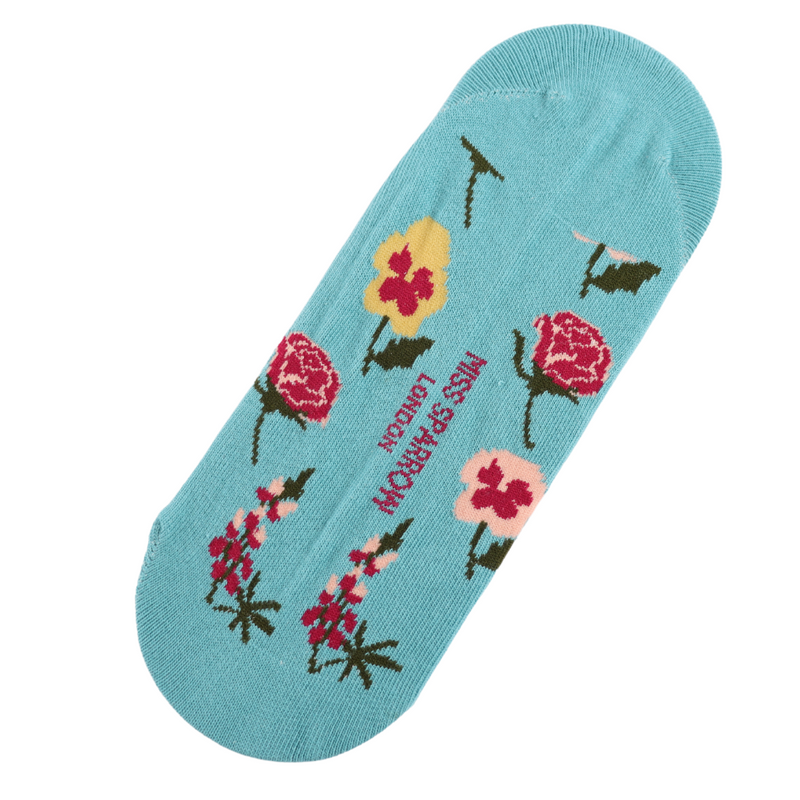 Botany Study Teal Invisible Footsie Socks