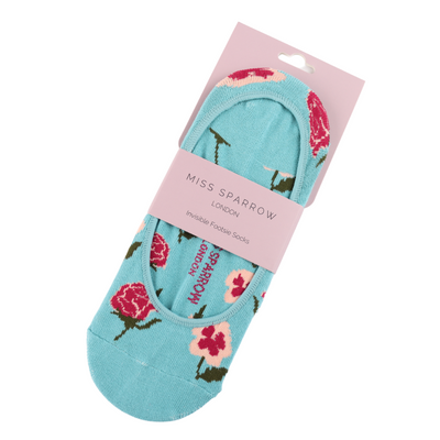 Botany Study Teal Invisible Footsie Socks