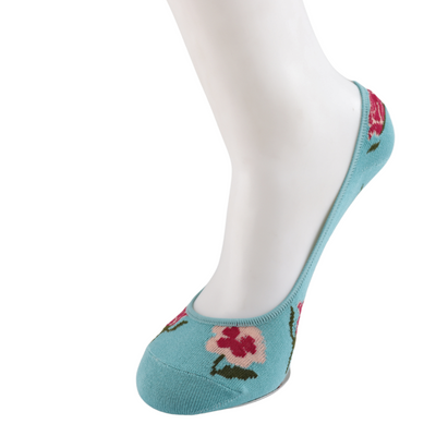 Botany Study Teal Invisible Footsie Socks