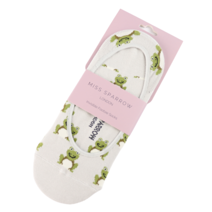 Frogs Silver Invisible Footsie Socks