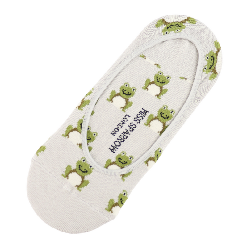 Frogs Silver Invisible Footsie Socks
