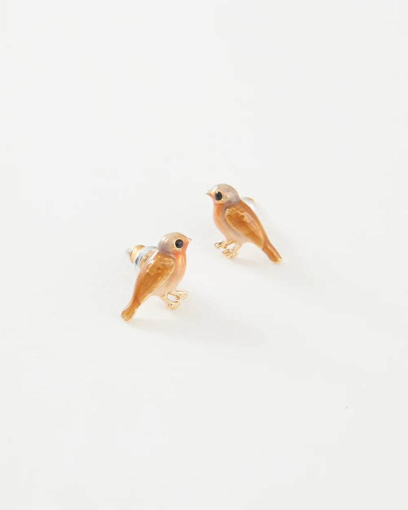 Enamel Robin Earrings