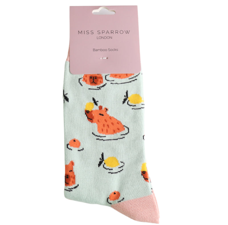Capybara Duck Egg Bamboo Socks