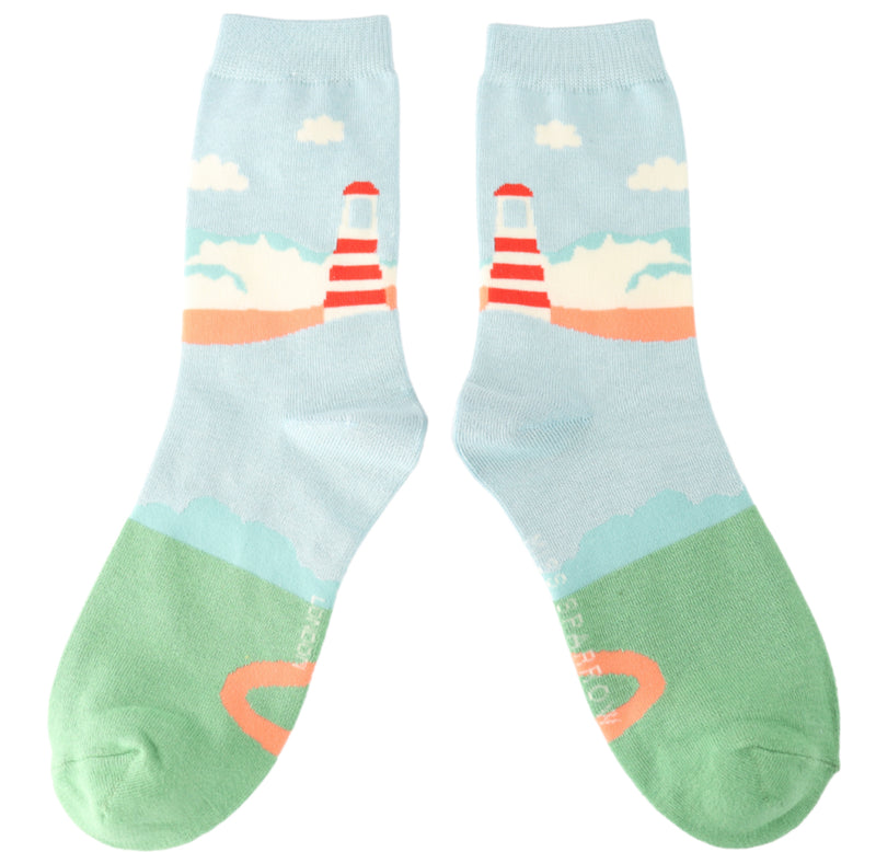 Seascapes Green Bamboo Socks