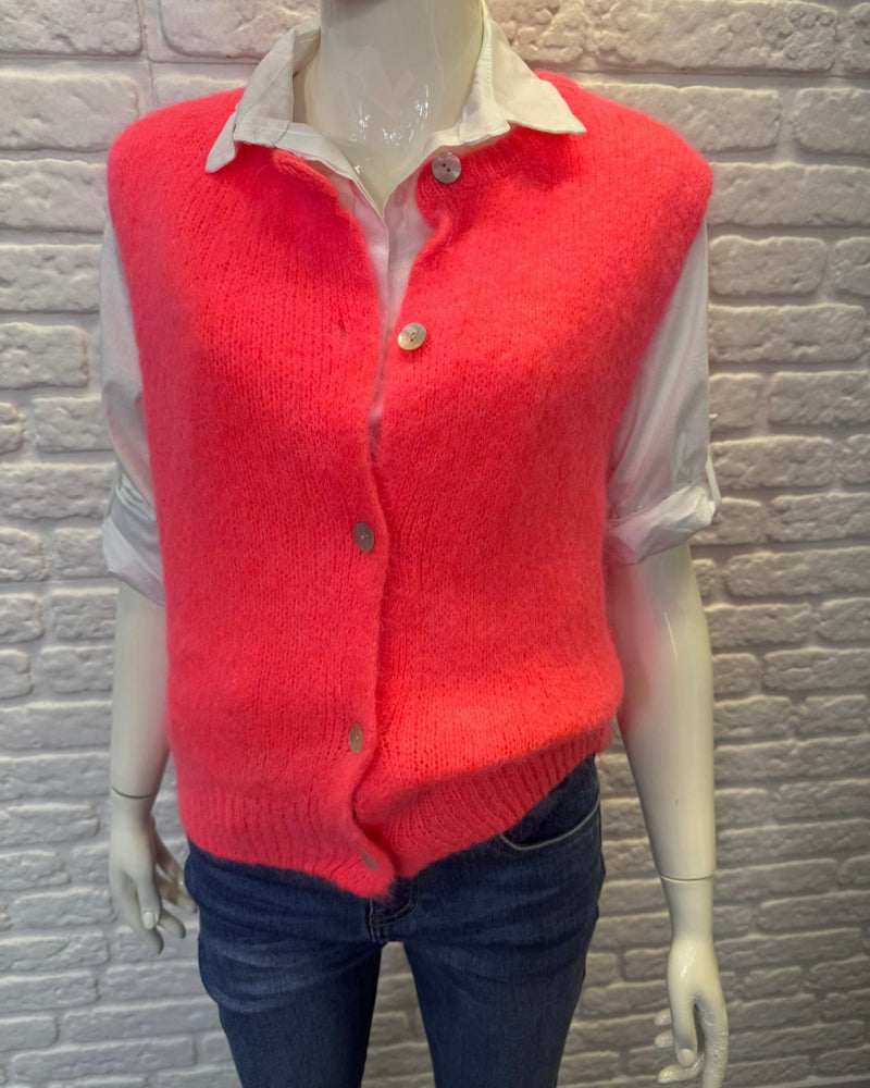 Corinne Button Vest Cardigan - More Colours Available