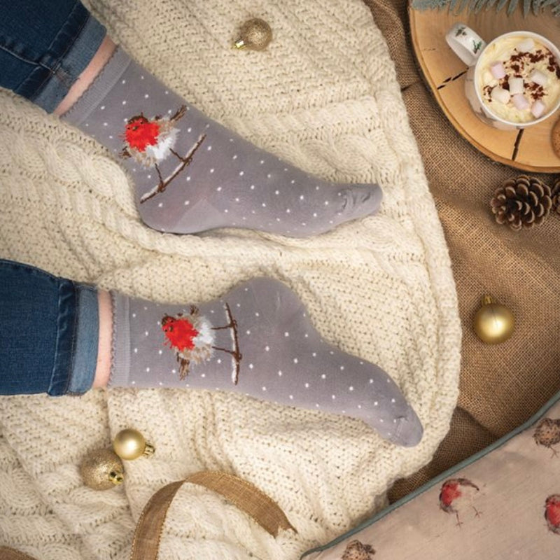 ‘Jolly Robin’ Bamboo Socks