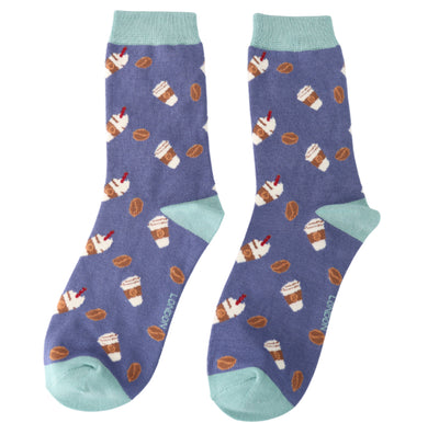 Takeaway Coffee Denim Bamboo Socks