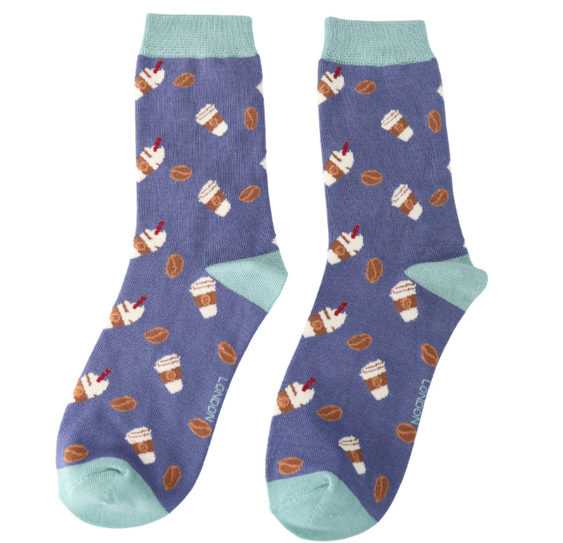 Takeaway Coffee Denim Bamboo Socks