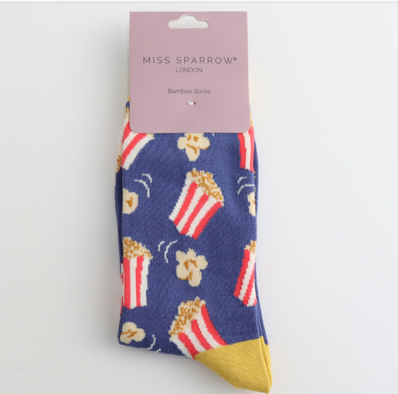 Popcorn Denim Bamboo Socks