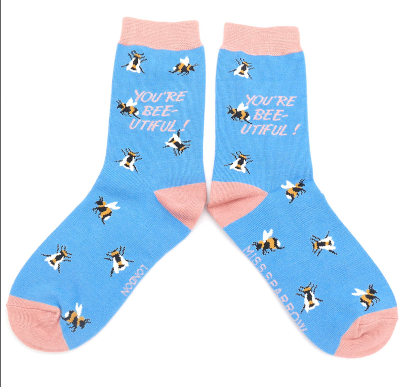 Bee-utiful Sky Bamboo Socks