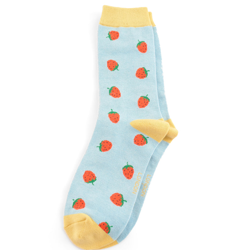 Strawberries Sky Bamboo Socks