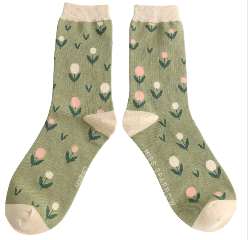 Little Buds Olive Bamboo Socks