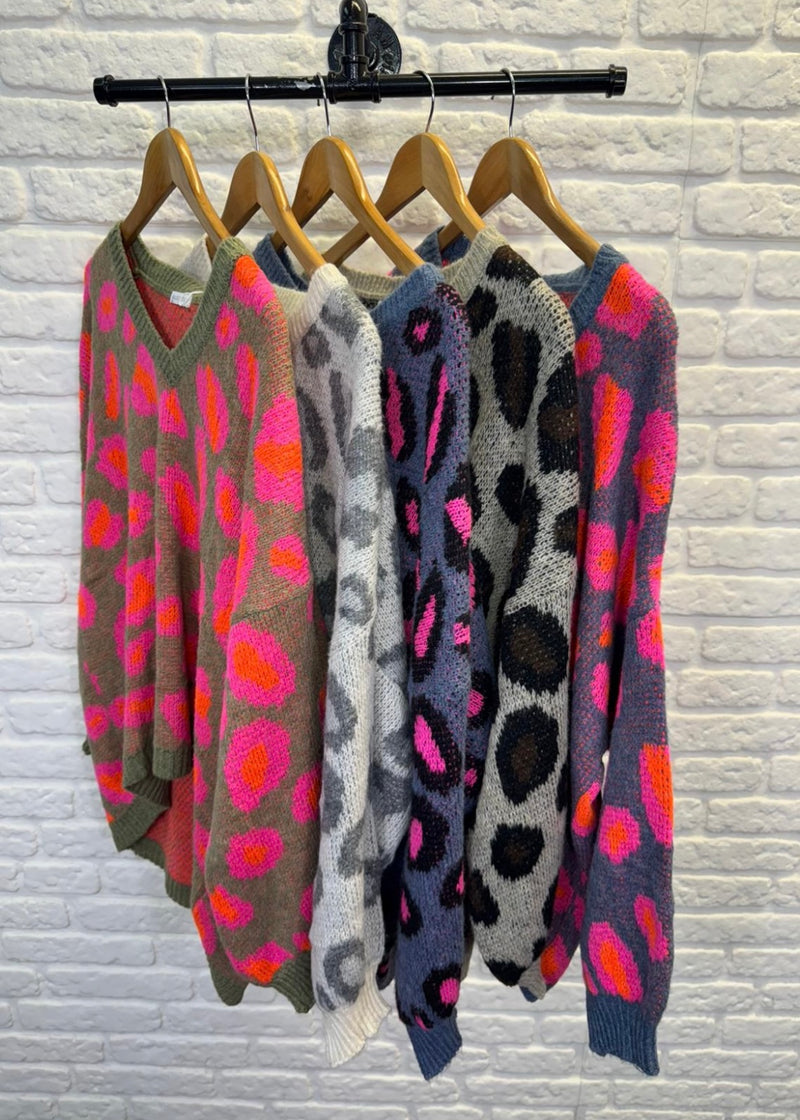 Liana Leopard Print Jumper - More Colours Available
