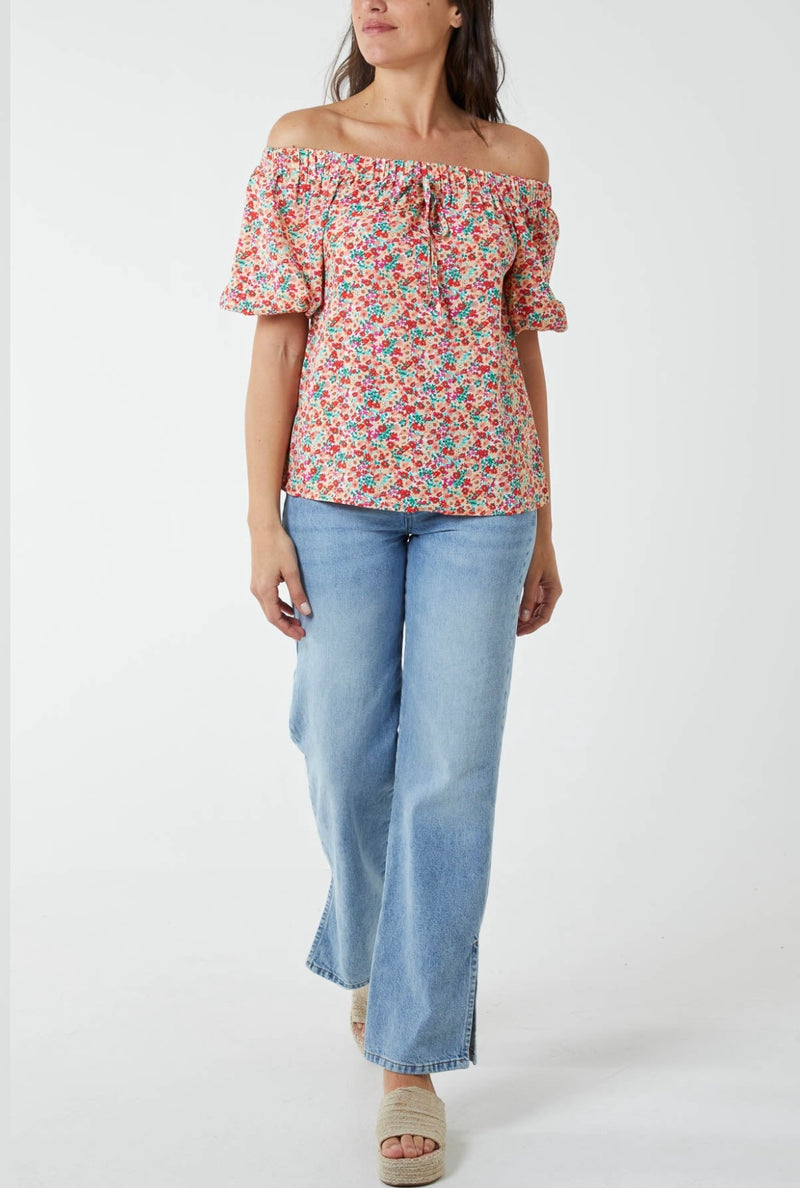 Elaine Ditsy Floral Bardot Top