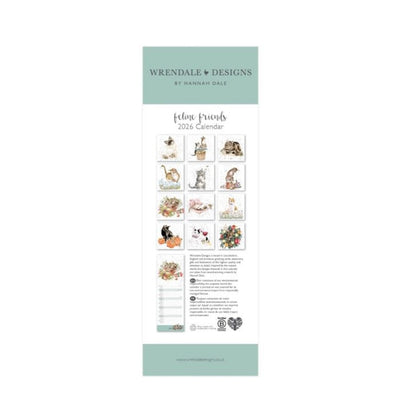 ‘Feline Friends’ Slim 2026 Calendar