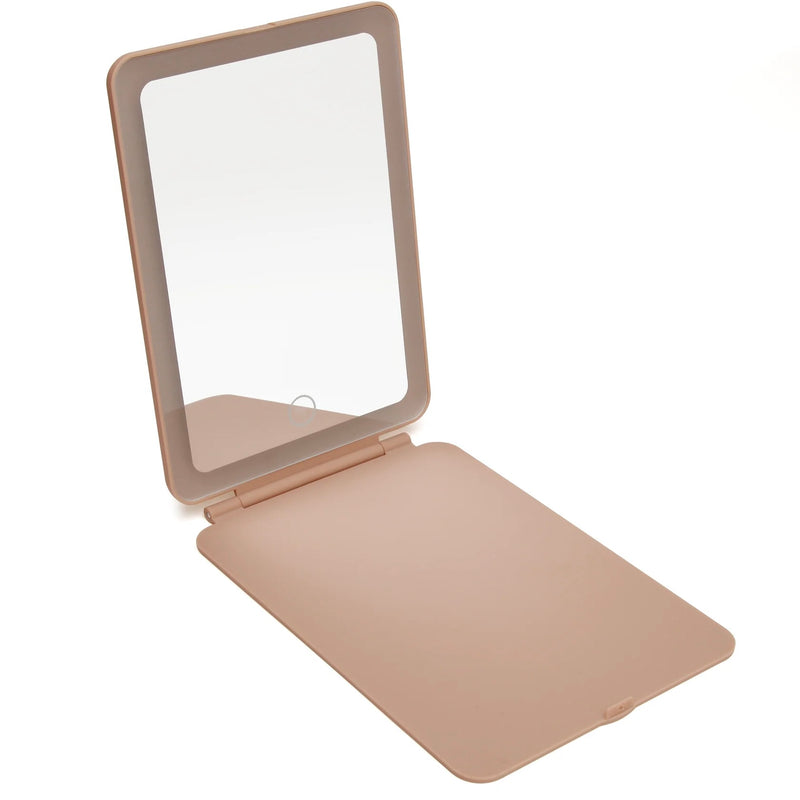 Alice Wheeler LED Portable Travel Mirror In Pink