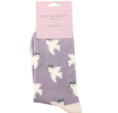 Doves Dusky Purple Bamboo Socks