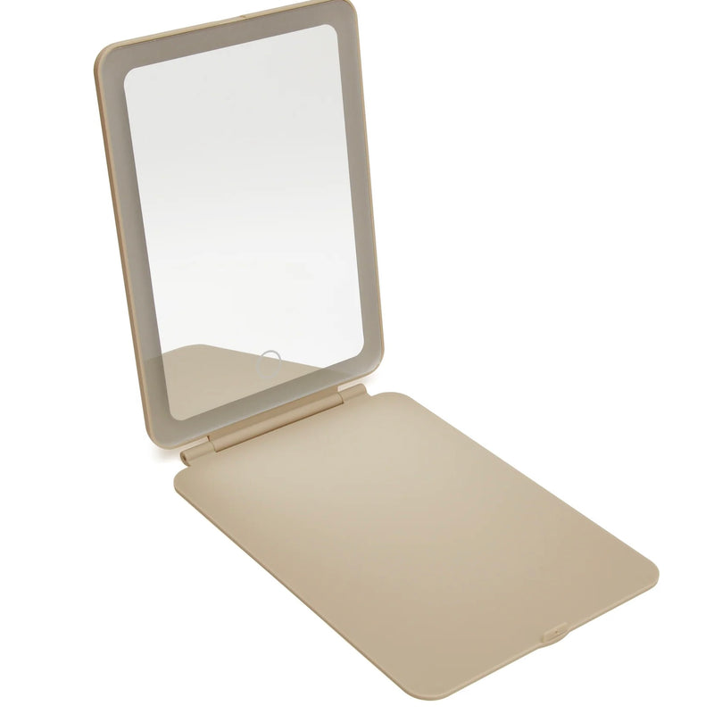 Alice Wheeler LED Portable Travel Mirror In Stone