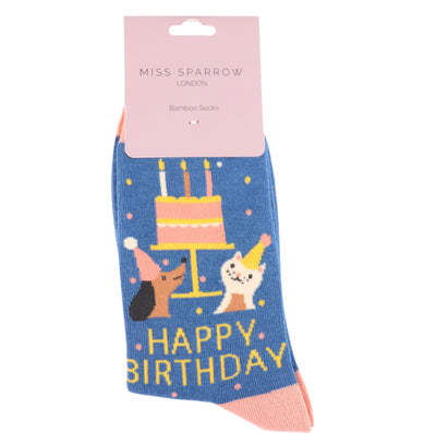Birthday Pets Denim Bamboo Socks