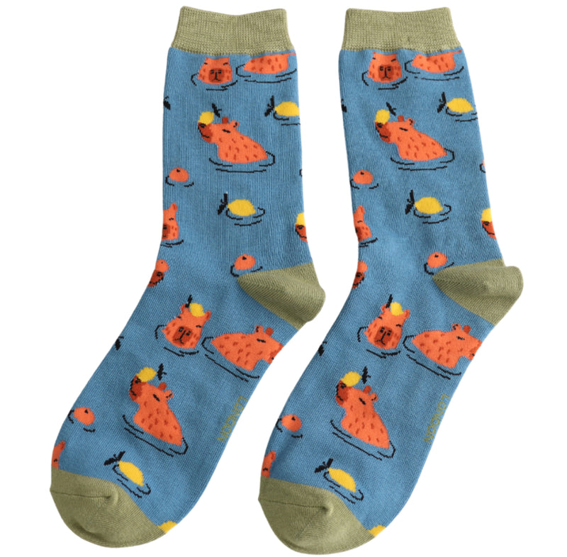 Capybara Denim Bamboo Socks