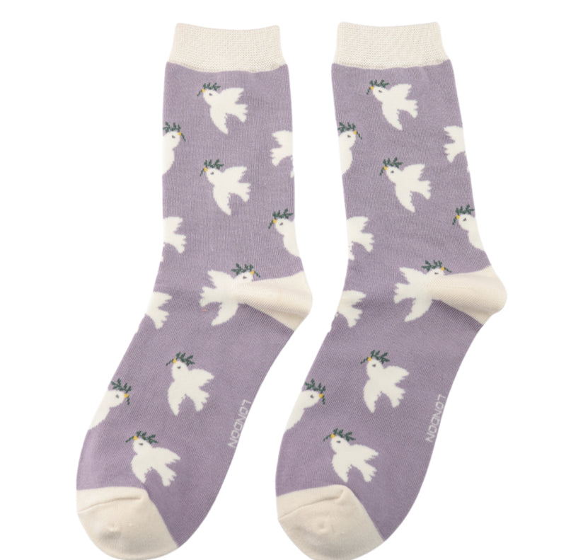 Doves Dusky Purple Bamboo Socks