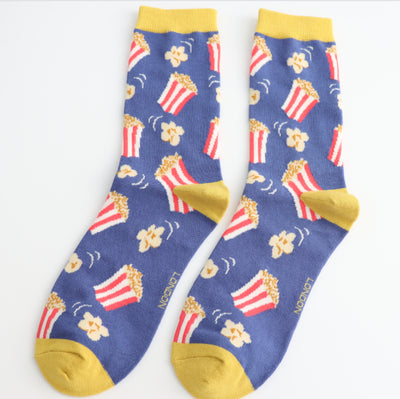 Popcorn Denim Bamboo Socks