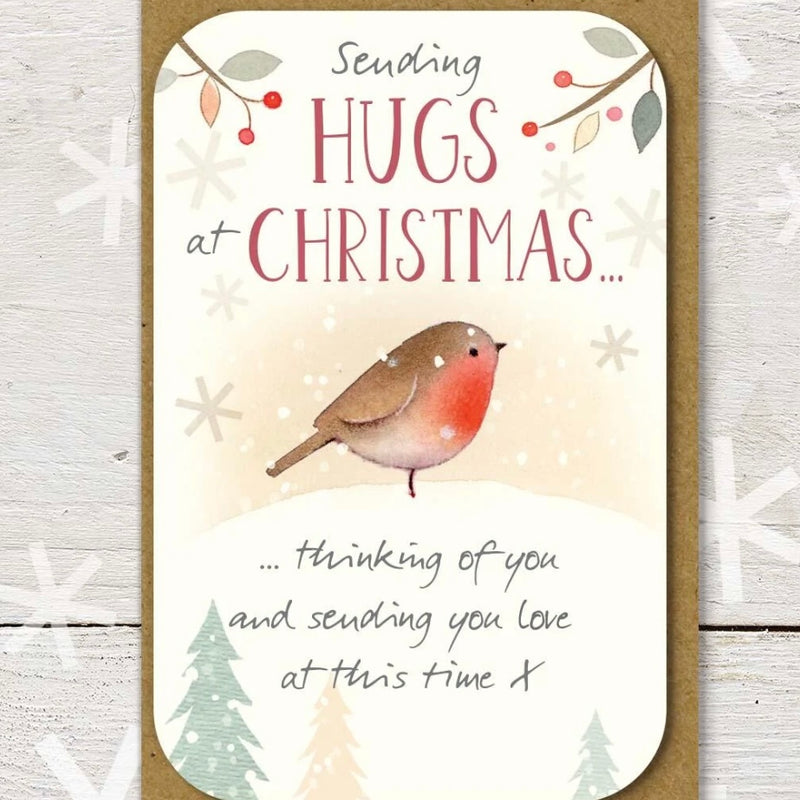 Sending Hugs At Christmas Keepsake Card
