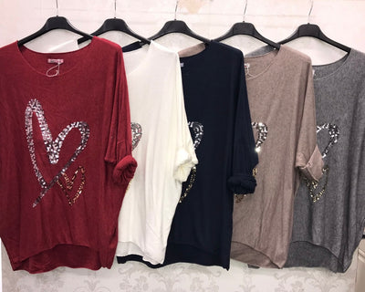 Double Heart Jumper - More Colours Available