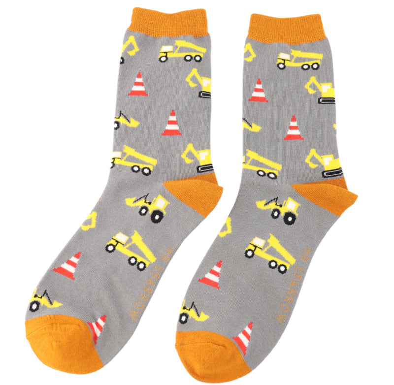 Building Site Grey Bamboo Socks
