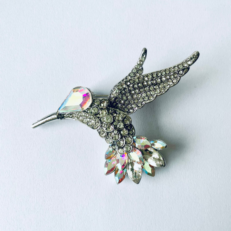 Silver Hummingbird Brooch