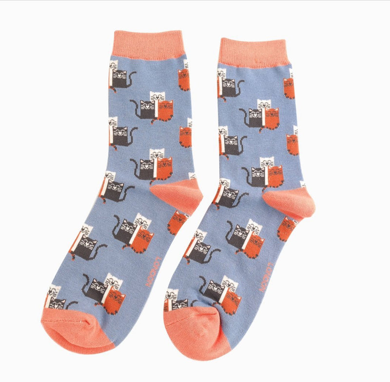 Cat Club Denim Bamboo Socks