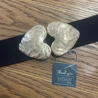 Double Heart Gold Belt - Two Colours Available