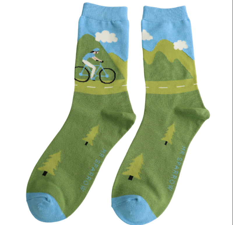 Mountain Biking Sky Bamboo Socks