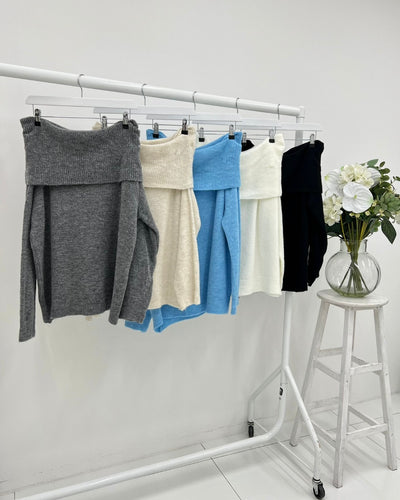 Pauline Off Shoulder Jumper - More Colours Available