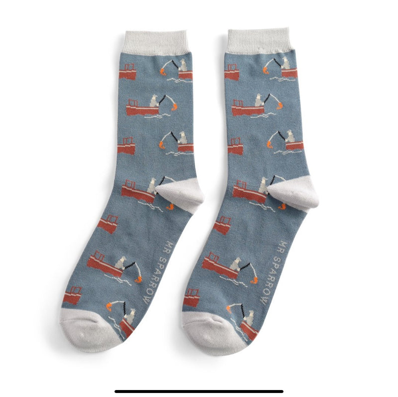 Gone Fishing Denim Bamboo Socks