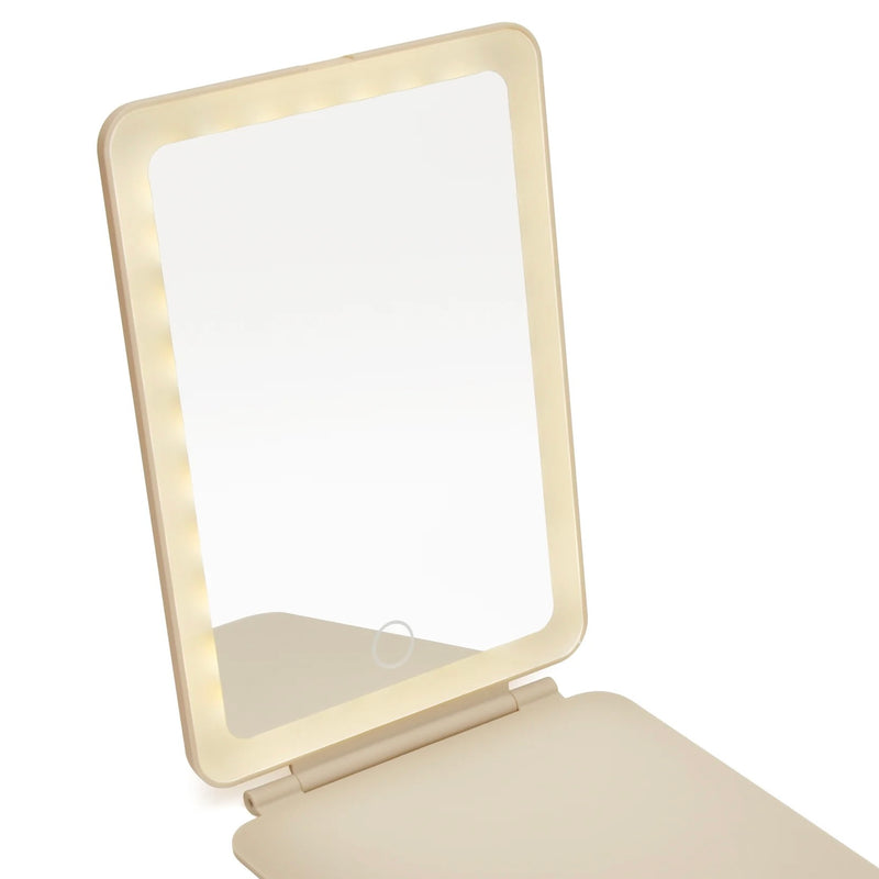 Alice Wheeler LED Portable Travel Mirror In Stone